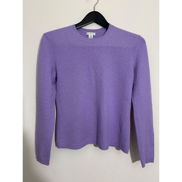 Investments Fine Cashmere Lavender Purple Crew Neck Sweater ClassicKnit Pullover - Picture 1 of 5